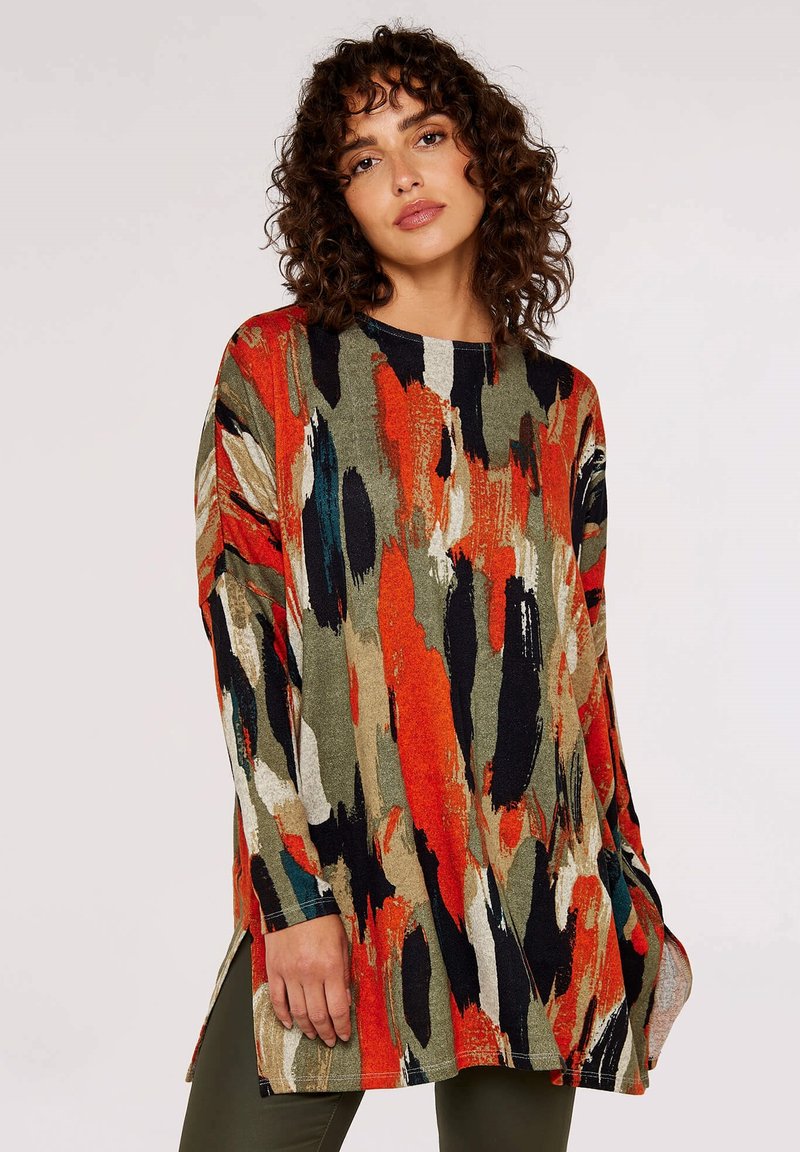 Apricot PAINT SPLASH - Longsleeve - khaki