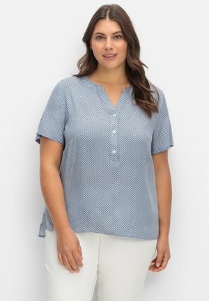 Sheego, Bluse - hellblau gemustert
