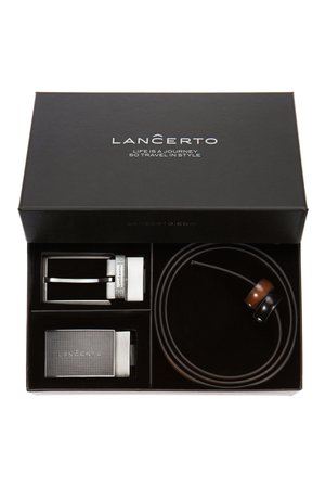 Lancerto 4 W 1 MAX DWUSTRONNY Z WYMIENNĄ KLAMRĄ - Pasek - brown