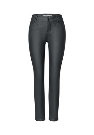 Street One, MID WAIST HOSE IM SLIM FIT IN LEDER-OPTIK - Pantaloni - mossbound green