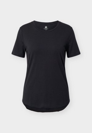 Even&Odd active by Zalando, ESSENTIAL TRAINING MODAL JERSEY CURVED HEM T-SHIRT - Basic T-shirt - black