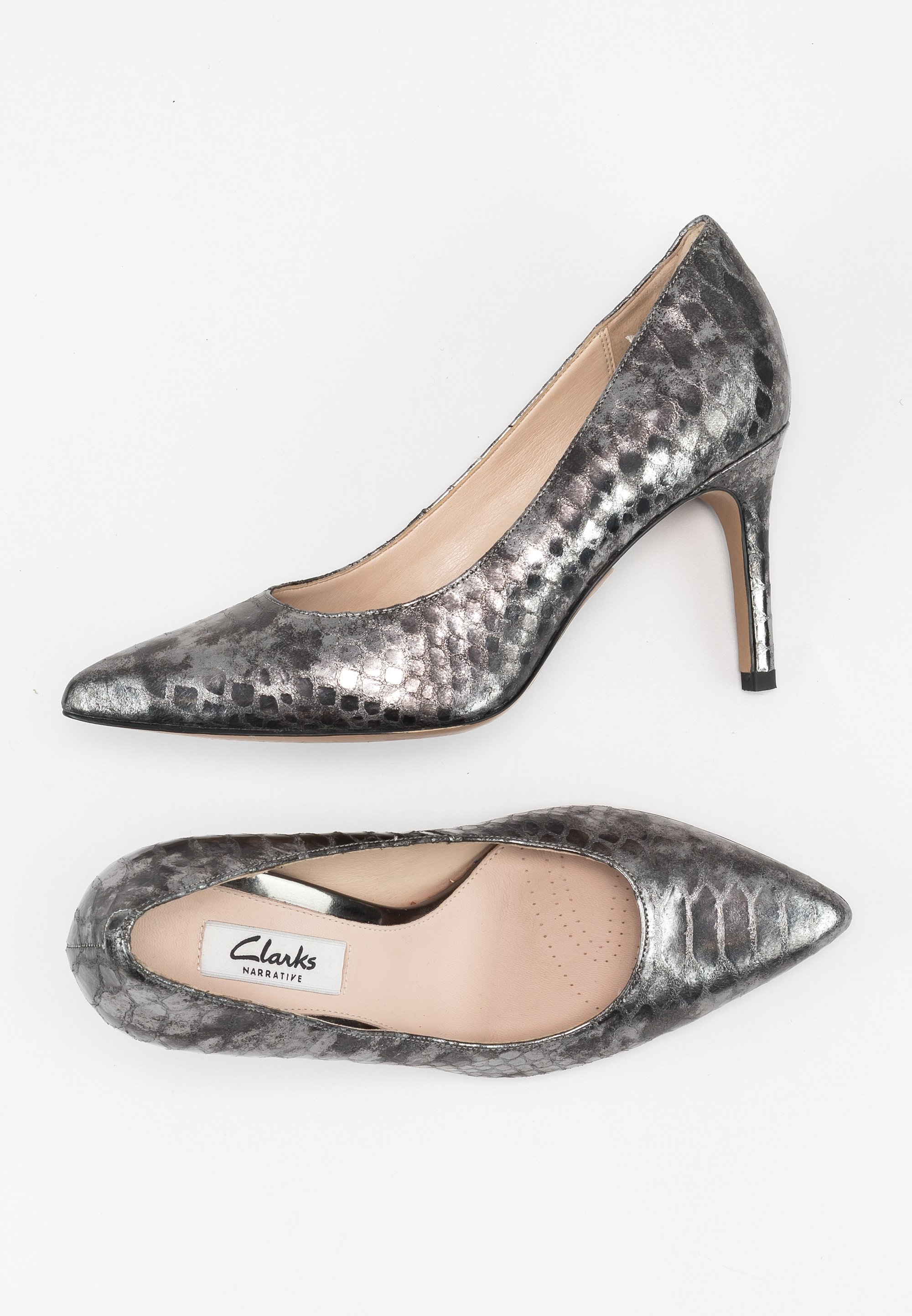 Clarks Classic heels grey (Pre-owned) Zalando