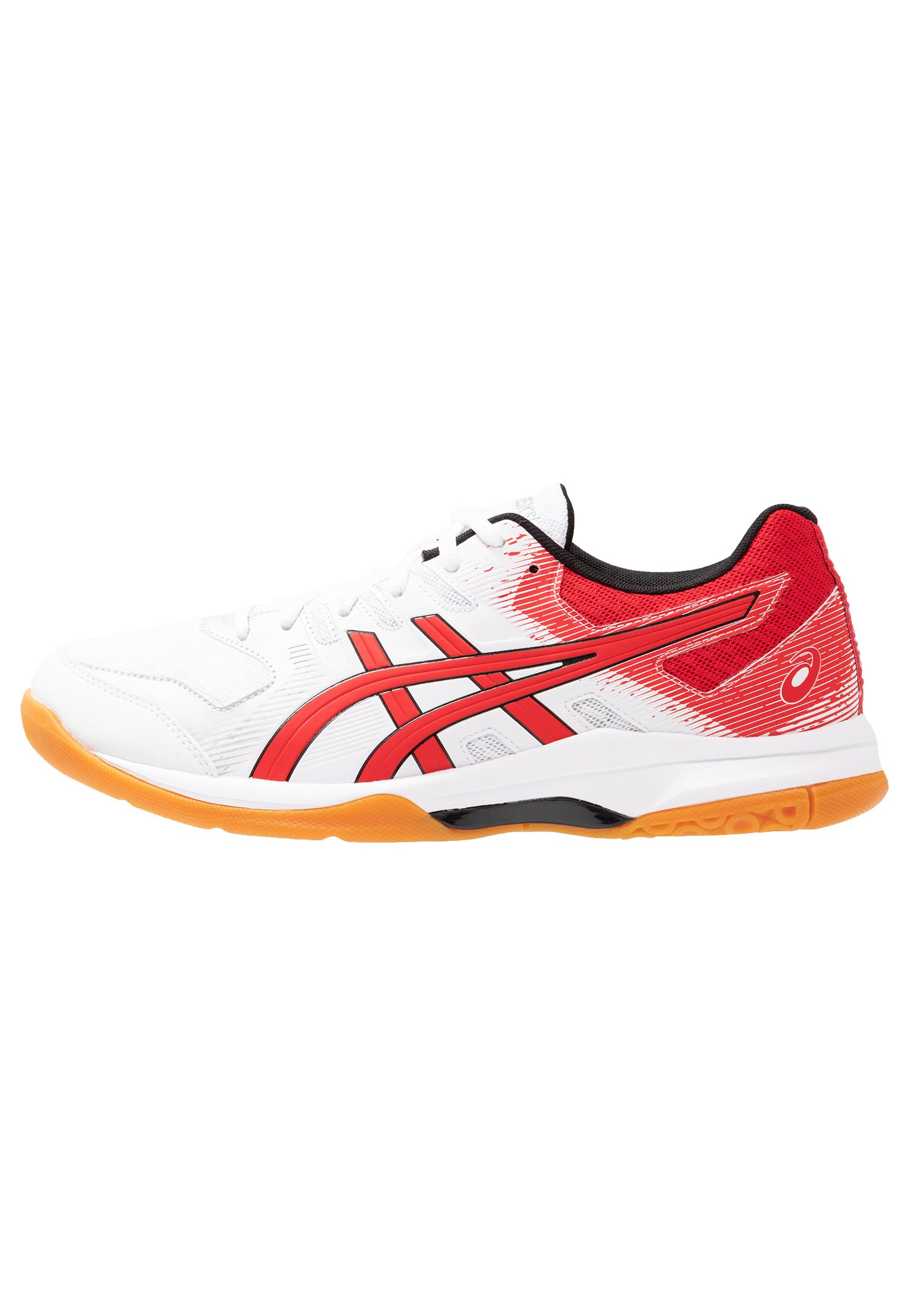 red and white asics volleyball shoes