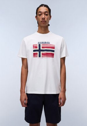 Napapijri LARI - Print T-shirt - white heron