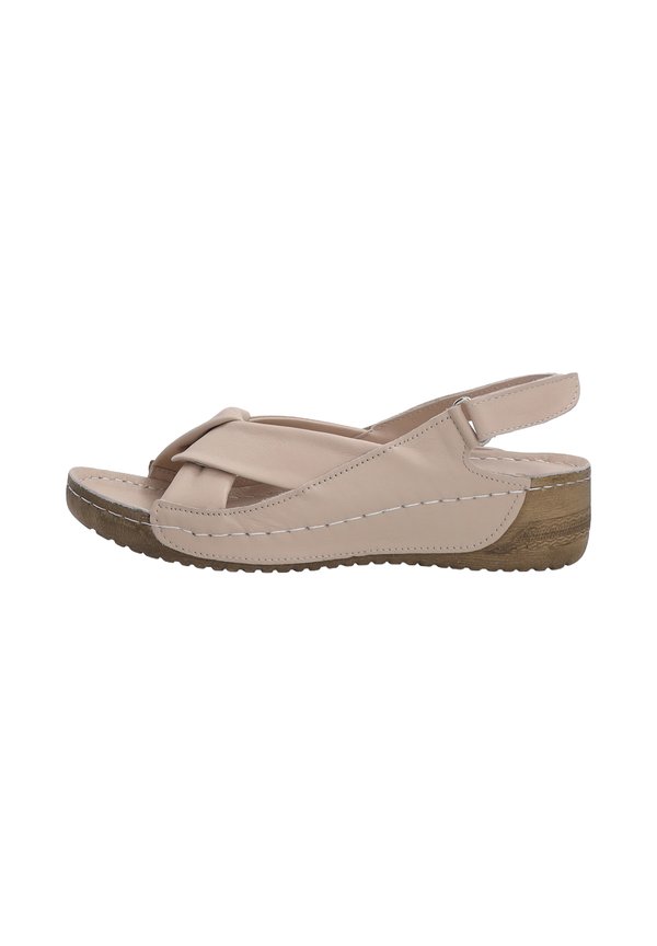 Plateausandalette - beige