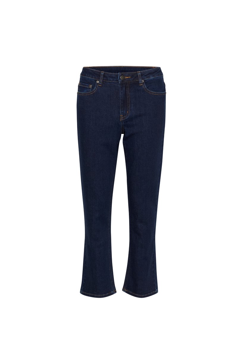 Calvin Klein Jeans - Crop top zippé en jean - Bleu foncé délavé