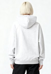 Felpa con cappuccio grigio chiaro in morbido misto cotone, con cappuccio ampio, maniche raglan e vestibilità rilassata, con polsini e orlo a coste.