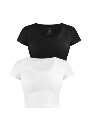 2 PACK  - T-Shirt basic - schwarz weiß