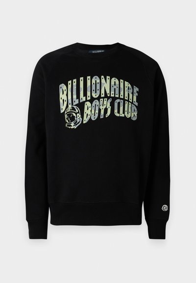 Felpa nera con stampa grafica contenente il testo "Billionaire Boys Club" e un logo di un astronauta. Realizzata in materiale morbido con polsini a coste.