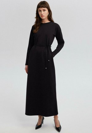 WITH BELTED  - Maxi-jurk - black