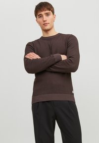Jack & Jones JJEATLAS CREW NECK - Jersey de punto - seal brown