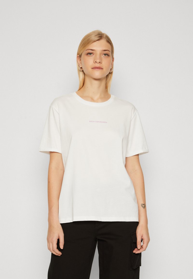 MSCH Copenhagen SMALL LOGO TEE - Basic T-shirt - white