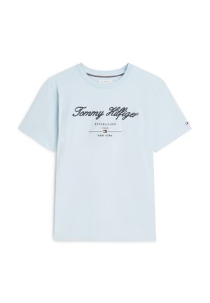 Tommy Hilfiger, SCRIPT LOGO TEE BRAND LOVE - Triko s potiskem - breezy blue