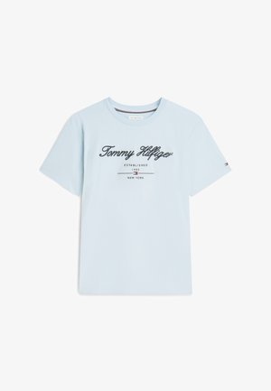 Tommy Hilfiger, SCRIPT LOGO TEE BRAND LOVE - Triko s potiskem - breezy blue