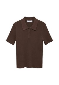 SHORT-SLEEVED NECK - Polo majica - dark brown