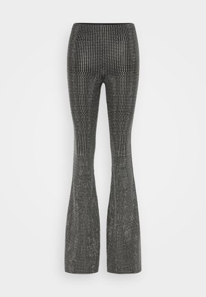 Good American CRYSTAL PULLON FLARE - Püksid - black