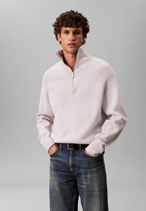TECH BOXY MOCK NECK  - Trui - chalk