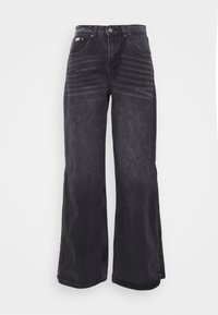 FERAL ZIP FLARES - Wide Leg - charcoal