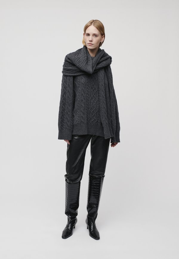 AMELIA - Scarf - anthracite melange4