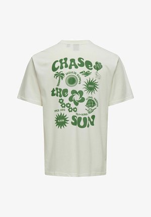 Only & Sons ONSMACE LIFE RLYES FUNNY - Μπλουζάκι με στάμπα - cloud dancer