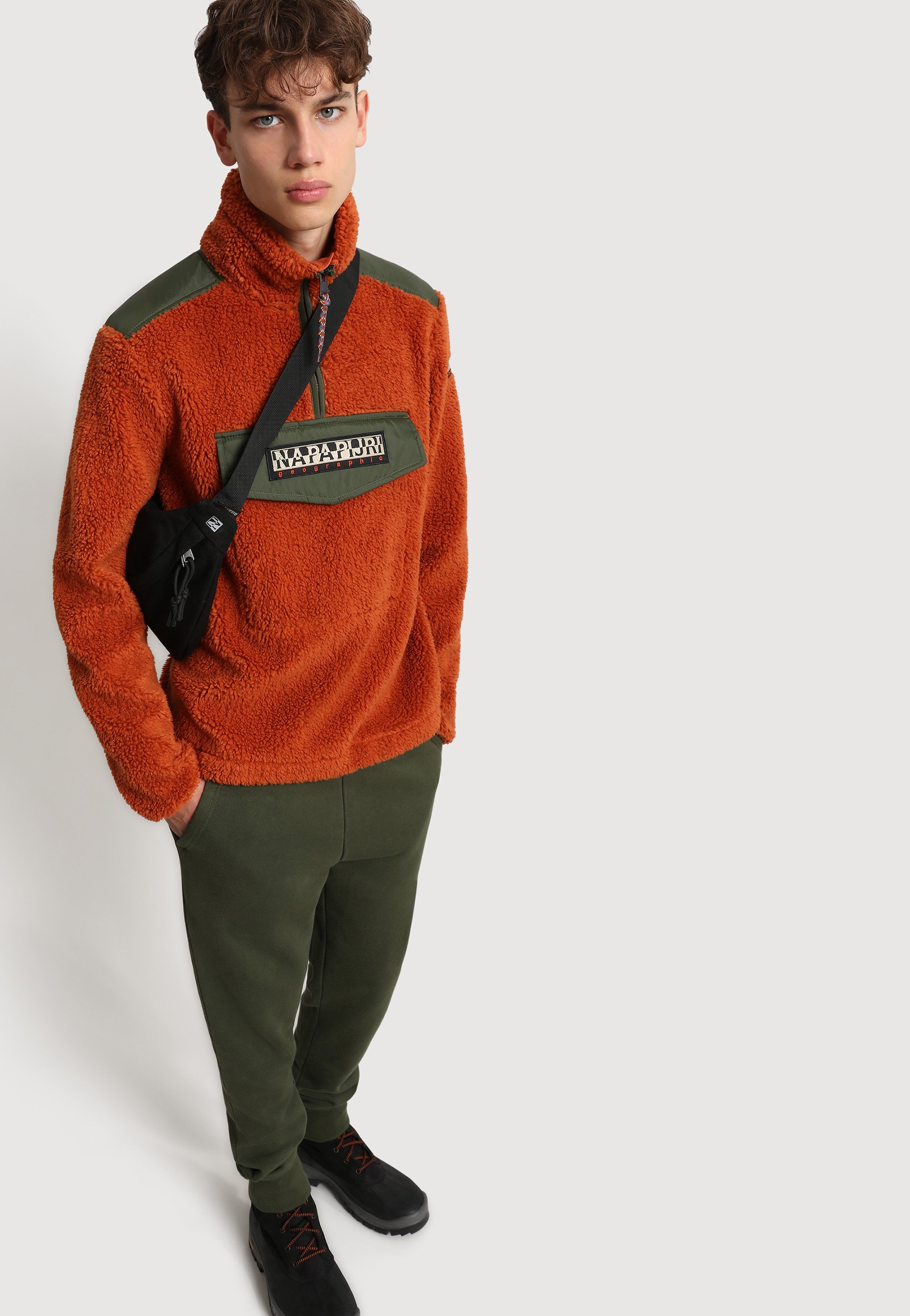 Napapijri T-TRENTINO - Felpa in pile - orange ginger/arancione - Zalando.it