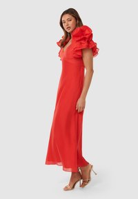 Forever New RYLIE RUFFLE SHOULDER MIDI DRESS - Occasion wear - red