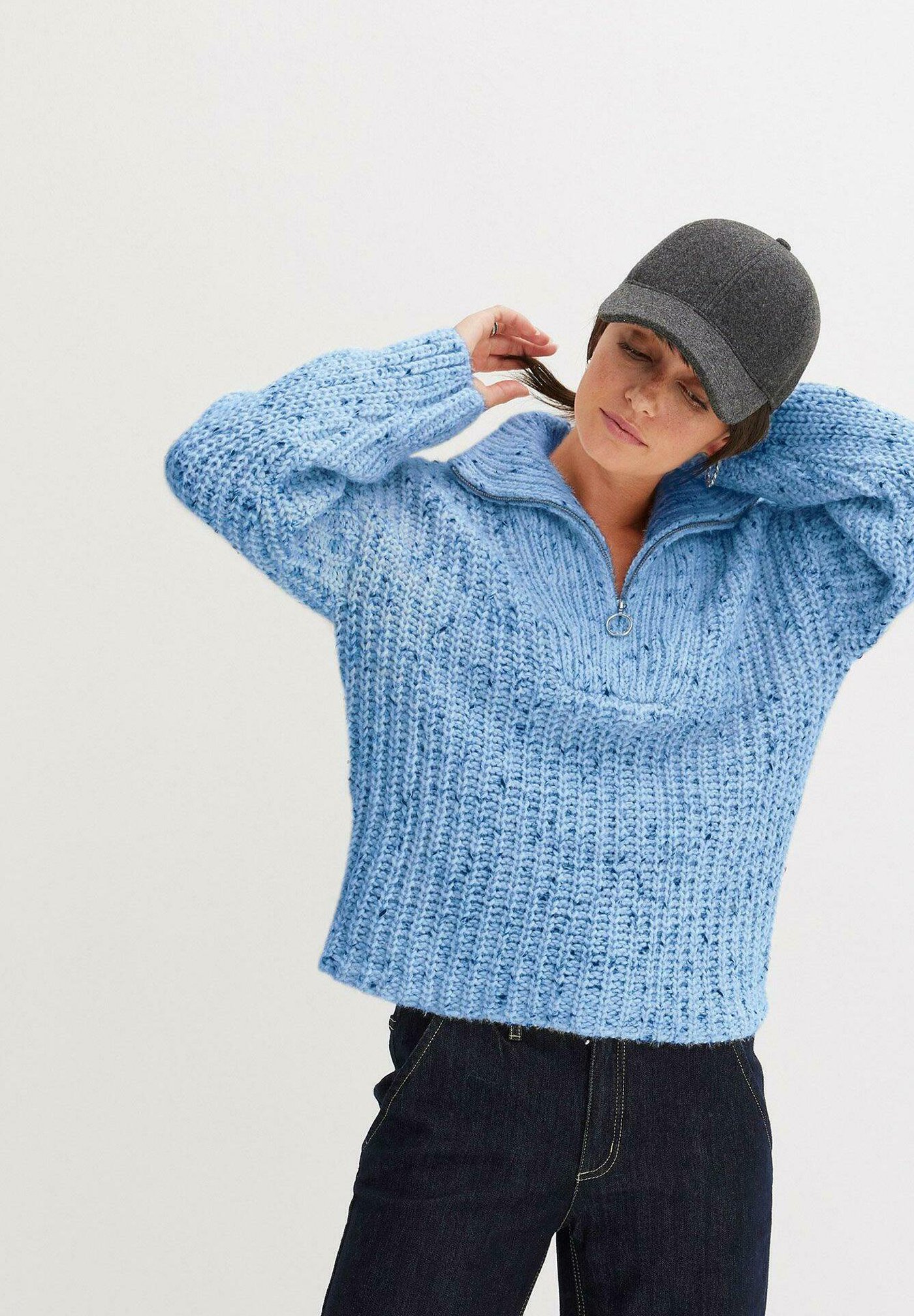 bonprix MIT ?BERSCHNITTENER SCHULTER - Maglione - blue/blu - Zalando.it