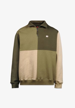 Trendsplant COLOR BLOCK  - Sudadera con cremallera - khaki