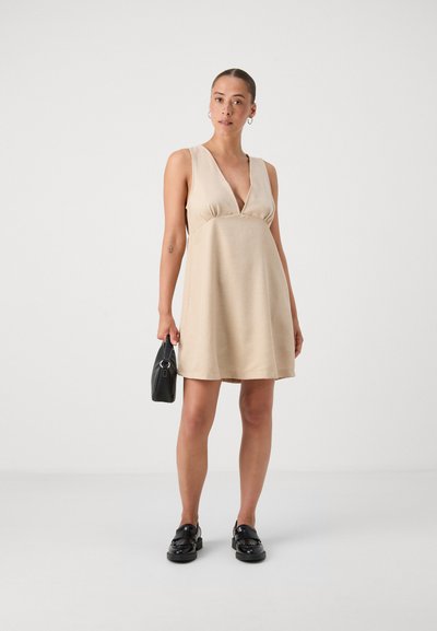 Vero Moda Vmbumpy Ss Calf Shirt Dress Wvn Ga Noos Ladies Dressed, leaf green/stripes: snow-white