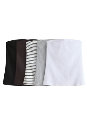 THE SET, REGULAR FIT - 5 PACK - Top - white/black/light grey marl/chocolate brown stripe