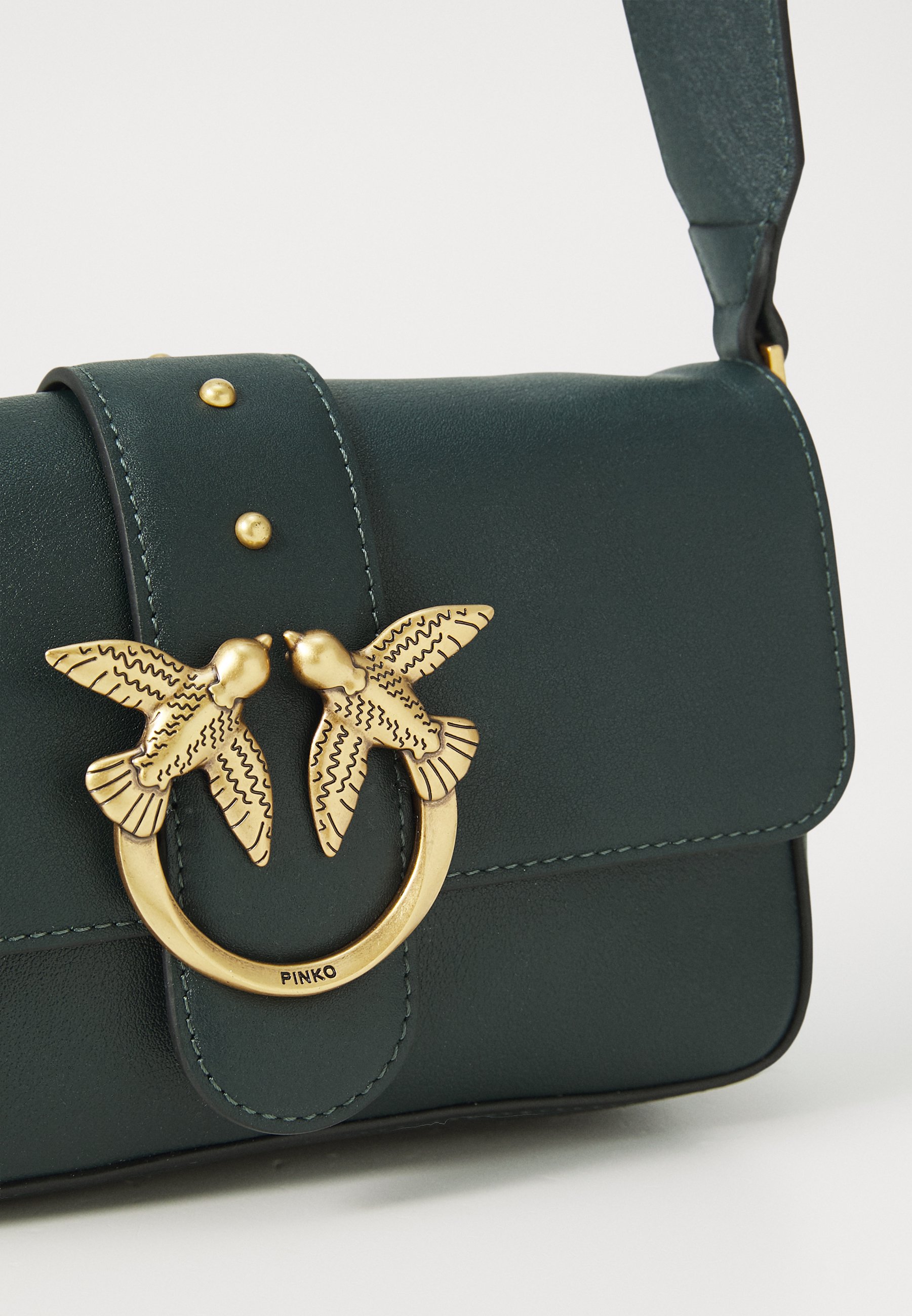 Pinko LOVE ONE MINI SLOUCHY - Geantă crossbody - green/antique