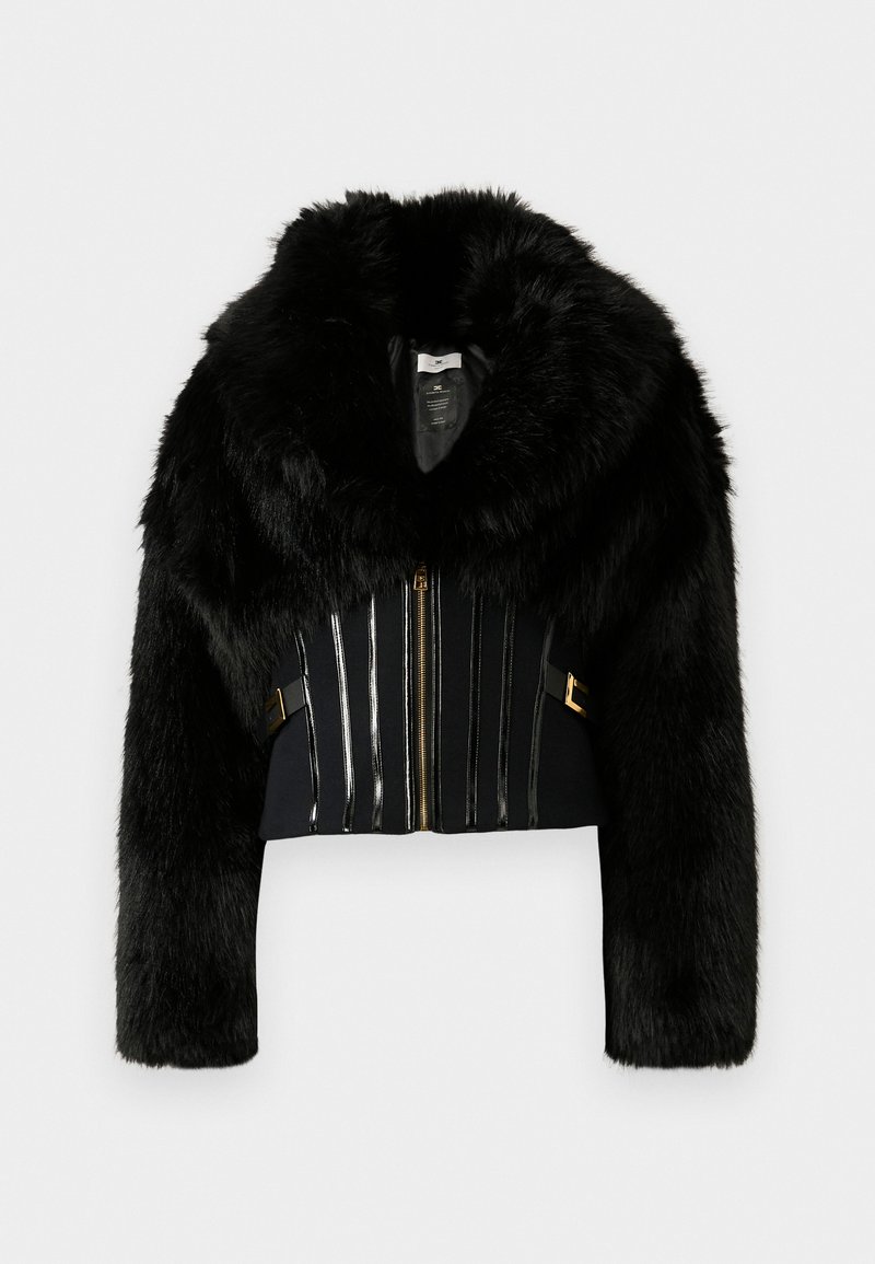 Senza Maniche Giacca Finta Pelliccia Nera Giacca Pelliccia