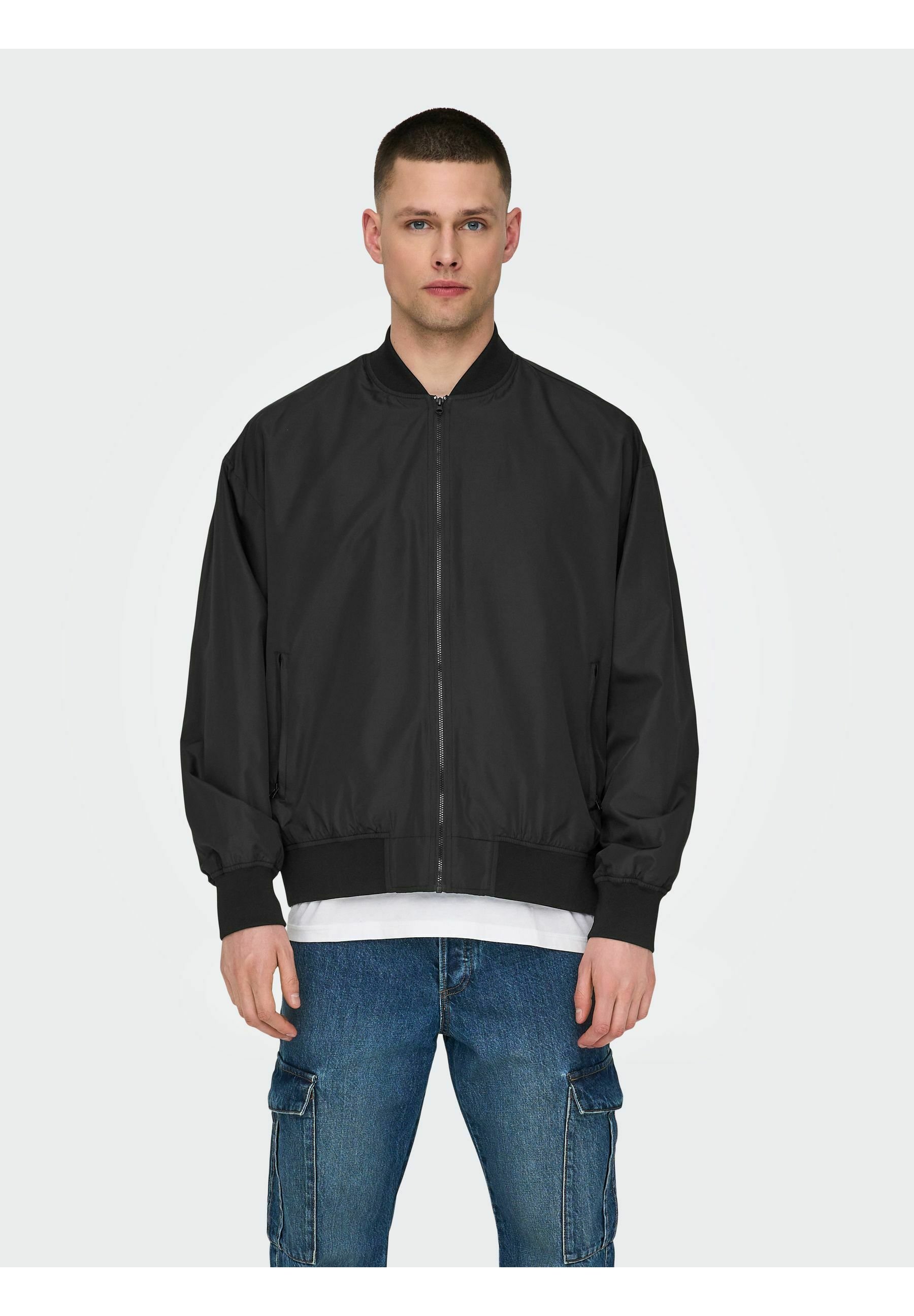 Only Sons BLOUSON MIT REISSVERSCHLUSS UND ELASTISCHEN BÜNDCHEN