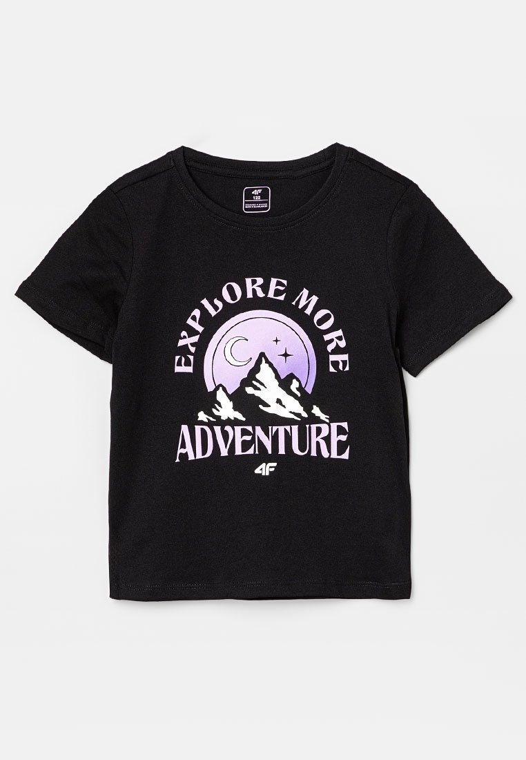 4F T-shirt print zwart