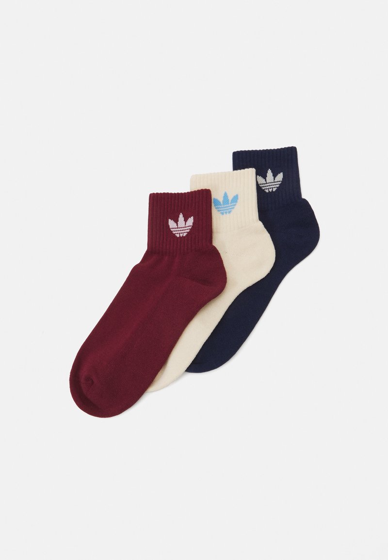 adidas Originals MID ANKLE UNISEX 3 PACK - Ponožky - shadow red/crystal sand/night indigo