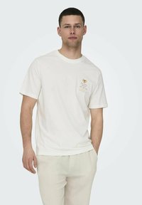 Only & Sons 2ER-SET RUNDHALS KURZARM - Print T-shirt - weiß