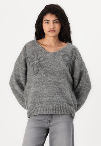 Vero Moda VMLOLLIPOP V NECK - Trui - medium grey
