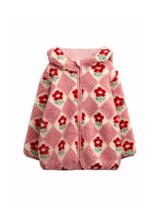 JoJo Maman Bébé, HOODED BORG FLEECE - Fleecejakke - pink floral harlequin