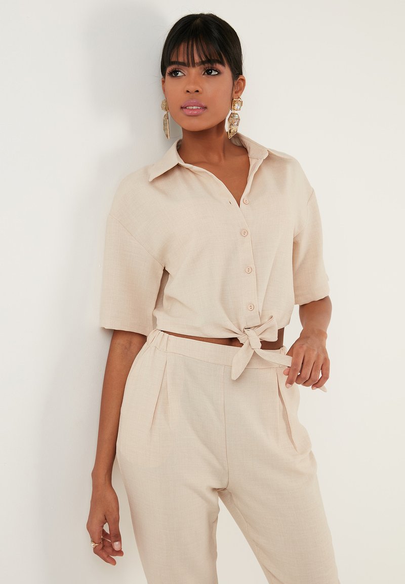 LELA REGULAR FIT - Bluza s gumbima - stone