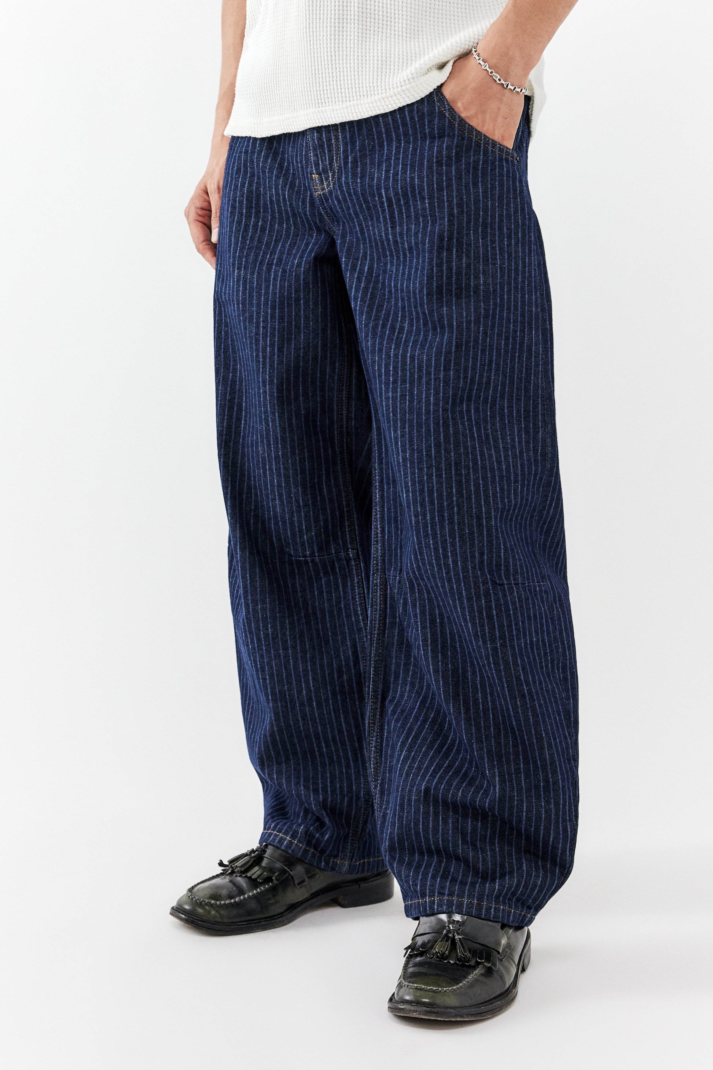 【Raucohouse】Stripe corduroy denim pants Raucohouse(ラウコハウス) - バンピーサイドトラックリンクル