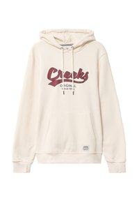 Kremowa bluza z kapturem, z przednią kieszenią, z czerwonym logo "Creeks Original Since 1971" oraz ściągaczem przy kapturze. Miękki materiał.
