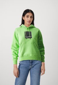 Karl Lagerfeld Jeans REGULAR FIT LOGO - Bluză de molton - green gecko