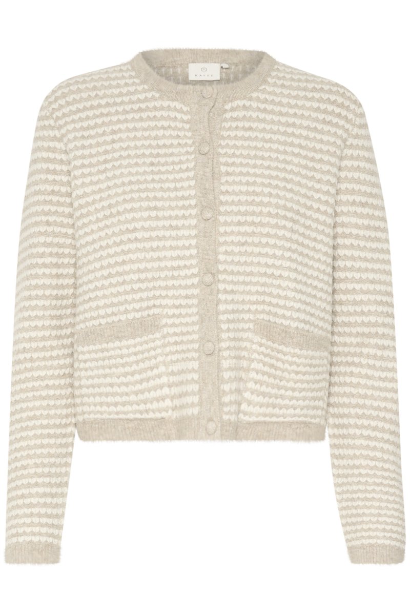 Kaffe KAELLERY KNIT CARDIGAN - Cardigan - feather grey chalk structure ...