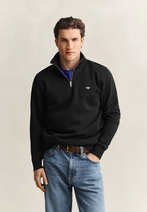 GANT, REG SHIELD HALF ZIP SWEAT - Pusa - black