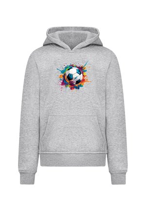 BUNTE FUSSBALL GRAFIK - Hoodie - heather grey
