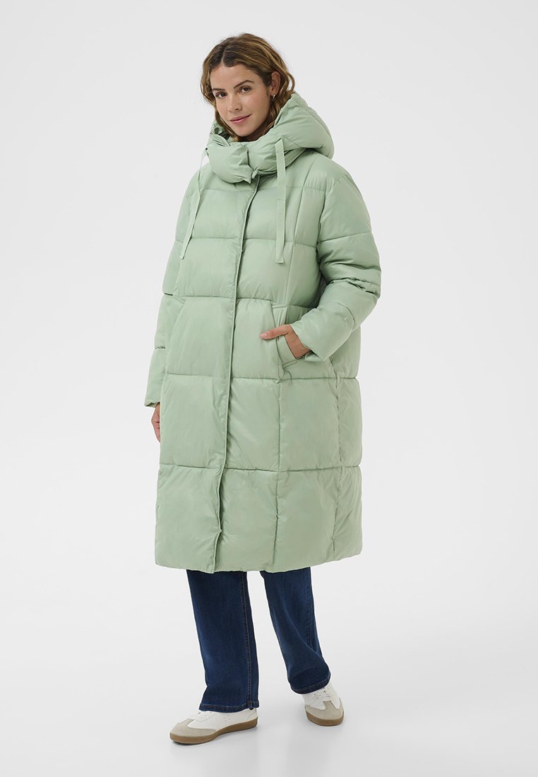 Cream Wintermantel groen