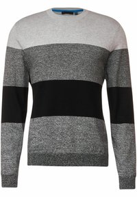 GESTREIFTER  - Strickpullover - schwarz
