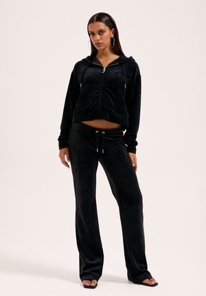 ICCLE DIAMANTE CROPPED HOODIE - Tröja med dragkedja - black