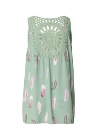 Cloud 5ive MUSSELIN MIT HÄKELEINSATZ HINTEN FEDER AOP - Topper - aqua green