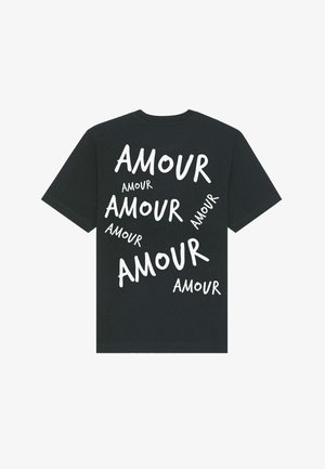 AMOUR - Nyomott mintás póló - black